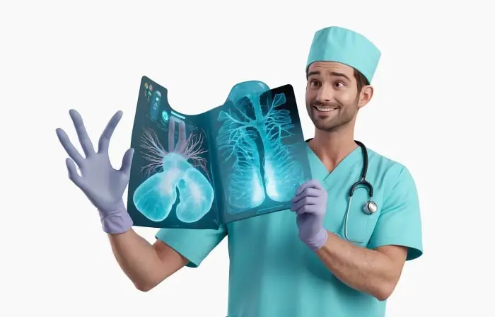 Doctor with X-Ray Report 3D Graphic Illustration